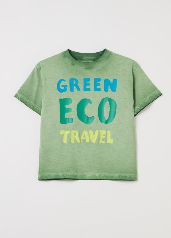 Ovs T-shirt in cotone con stampa "Green Eco Travel"