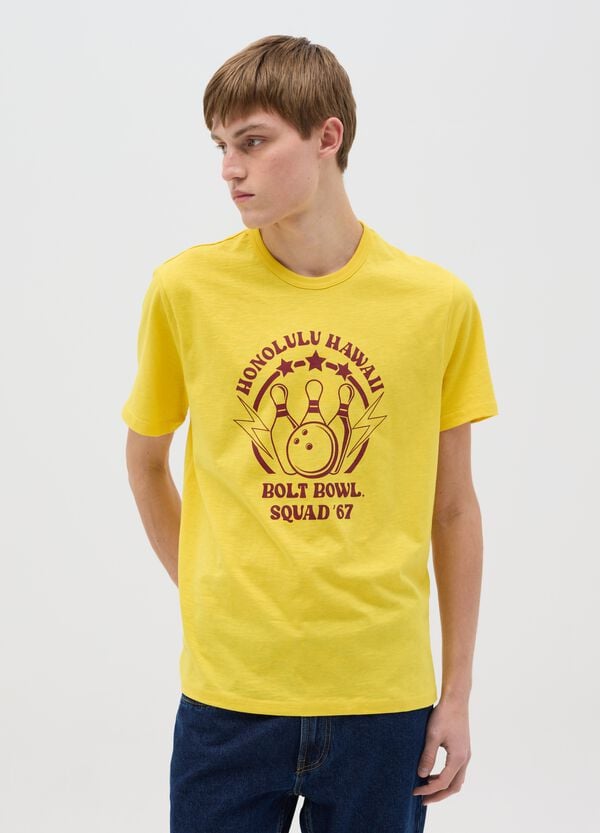 Ovs T-shirt in cotone con stampa motivo bowling