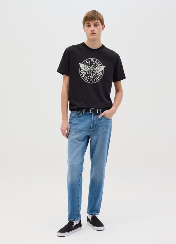 Ovs T-shirt In Cotone Con Stampa Motivo Poker