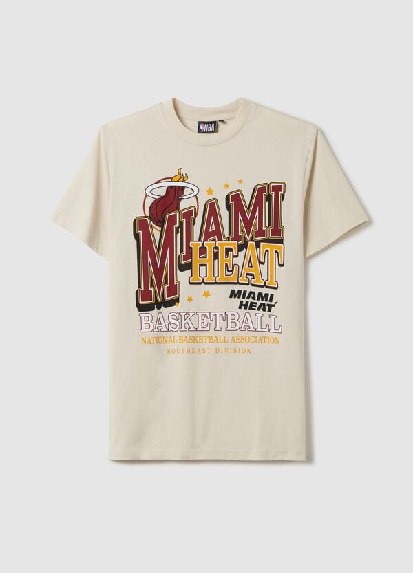 Ovs T-shirt in cotone con stampa NBA Miami Heat