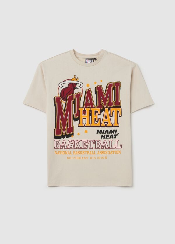 Ovs T-shirt in cotone con stampa NBA Miami Heat