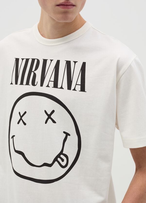 Ovs T-shirt In Cotone Con Stampa Nirvana