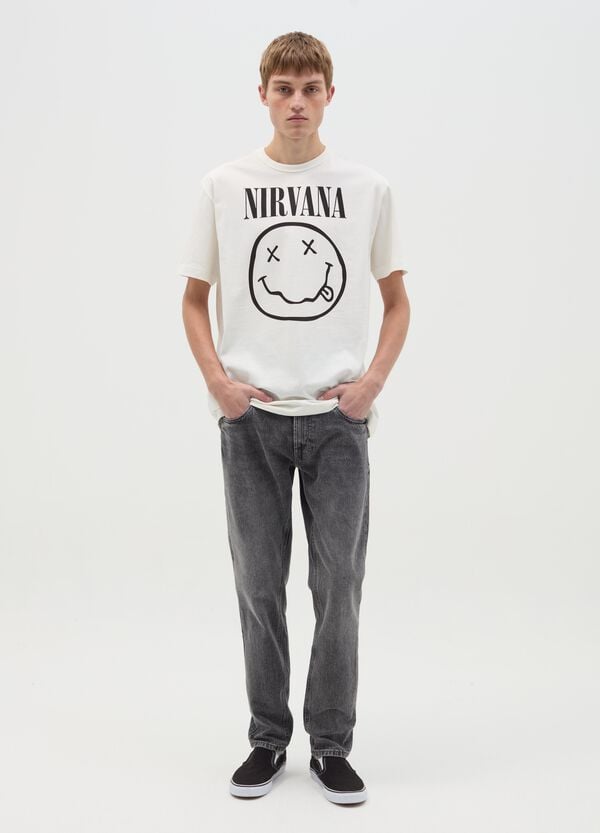 Ovs T-shirt in cotone con stampa Nirvana