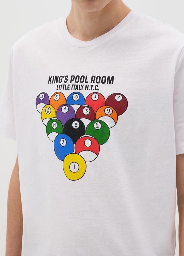 Ovs T-shirt In Cotone Con Stampa Palle Da Biliardo