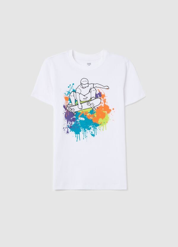 Ovs T-shirt In Cotone Con Stampa Ragazzo Skater