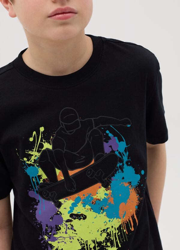 Ovs T-shirt In Cotone Con Stampa Ragazzo Skater