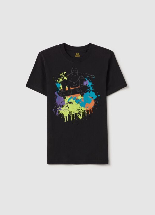 Ovs T-shirt In Cotone Con Stampa Ragazzo Skater