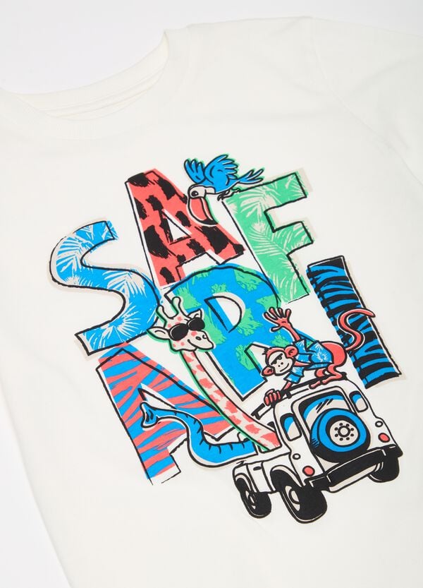 Ovs T-shirt In Cotone Con Stampa Safari