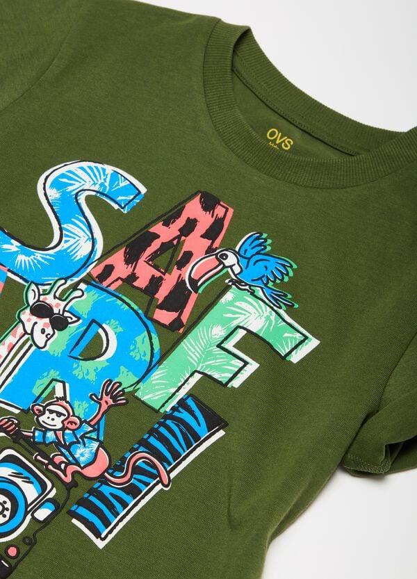 Ovs T-shirt In Cotone Con Stampa Safari