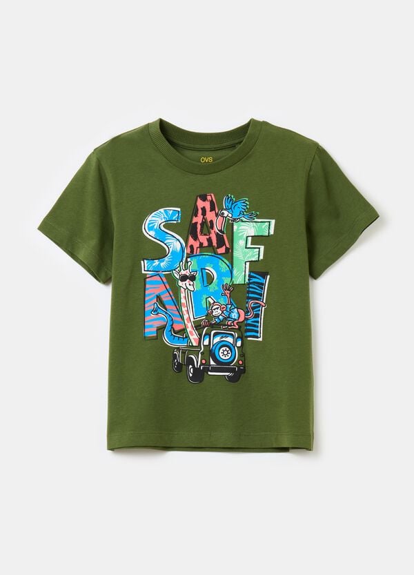 Ovs T-shirt in cotone con stampa Safari