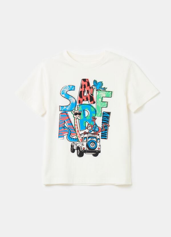 Ovs T-shirt in cotone con stampa Safari