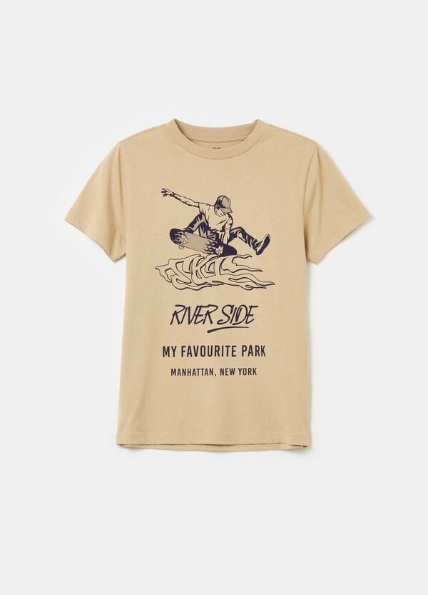 Ovs T-shirt in cotone con stampa skateboard