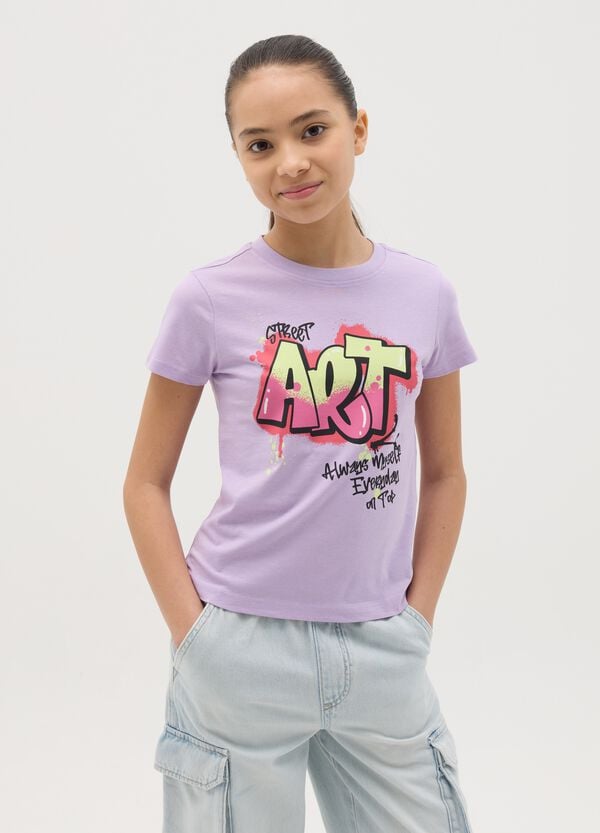 Ovs T-shirt in cotone con stampa "Street Art"