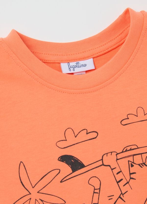 Ovs T-shirt In Cotone Con Stampa "Surf's Up