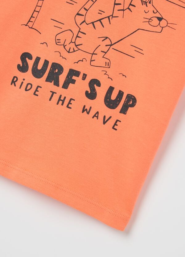 Ovs T-shirt In Cotone Con Stampa "Surf's Up