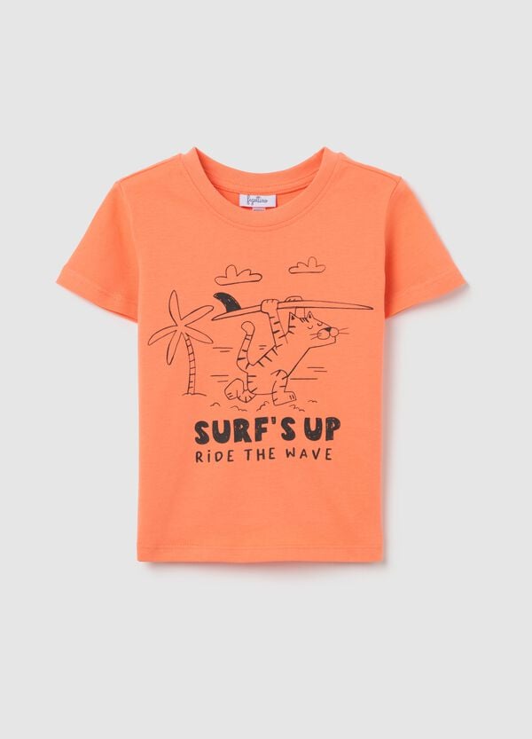 Ovs T-shirt in cotone con stampa "Surf's Up