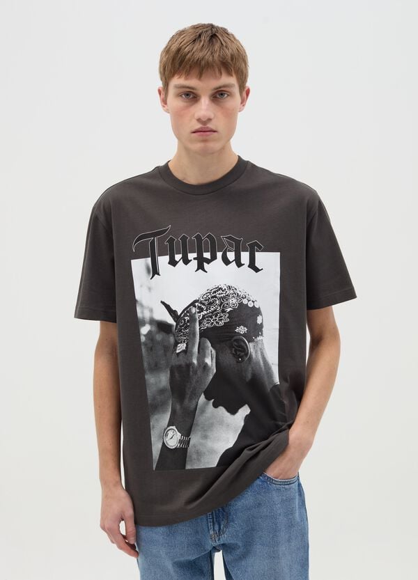 Ovs T-shirt In Cotone Con Stampa Tupac