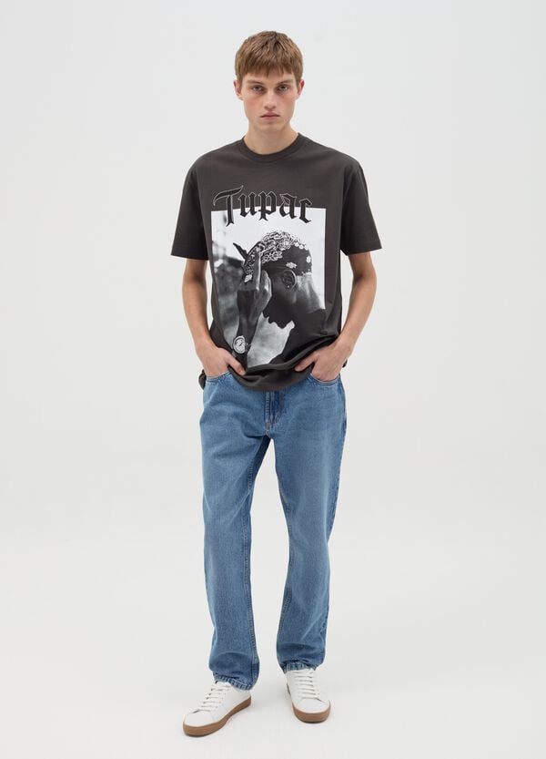 Ovs T-shirt in cotone con stampa Tupac