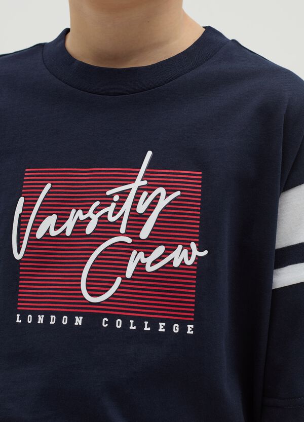 Ovs T-shirt In Cotone Con Stampa "Varsity Crew"
