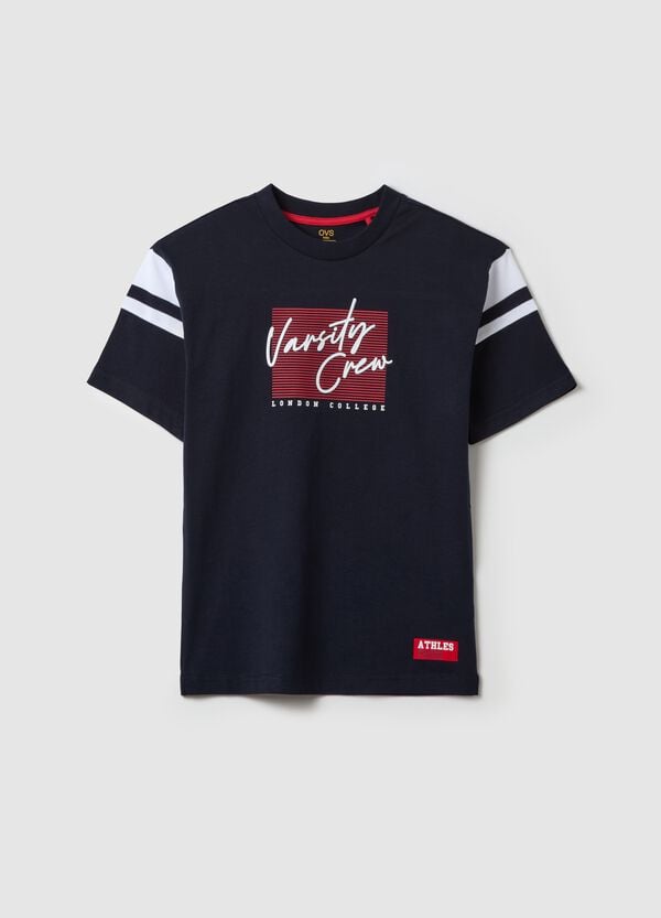 Ovs T-shirt In Cotone Con Stampa "Varsity Crew"