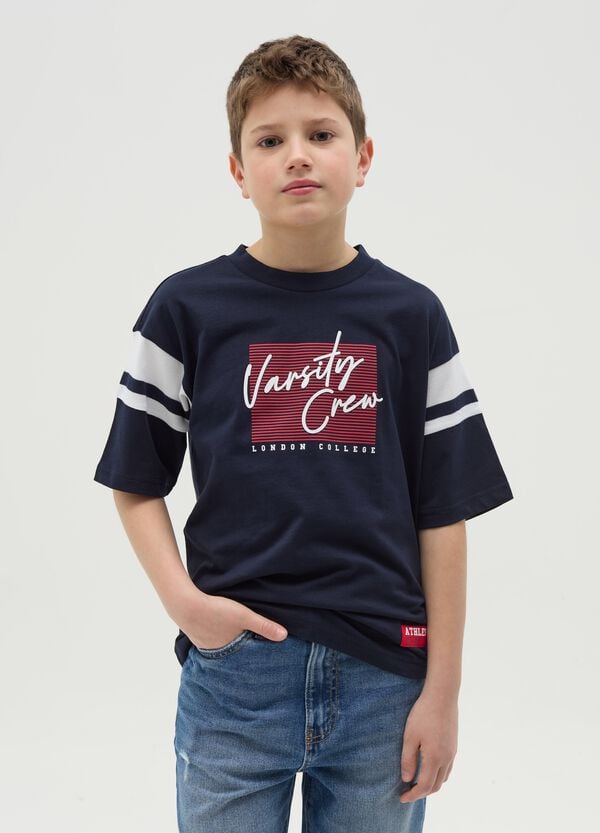 Ovs T-shirt in cotone con stampa "Varsity Crew"