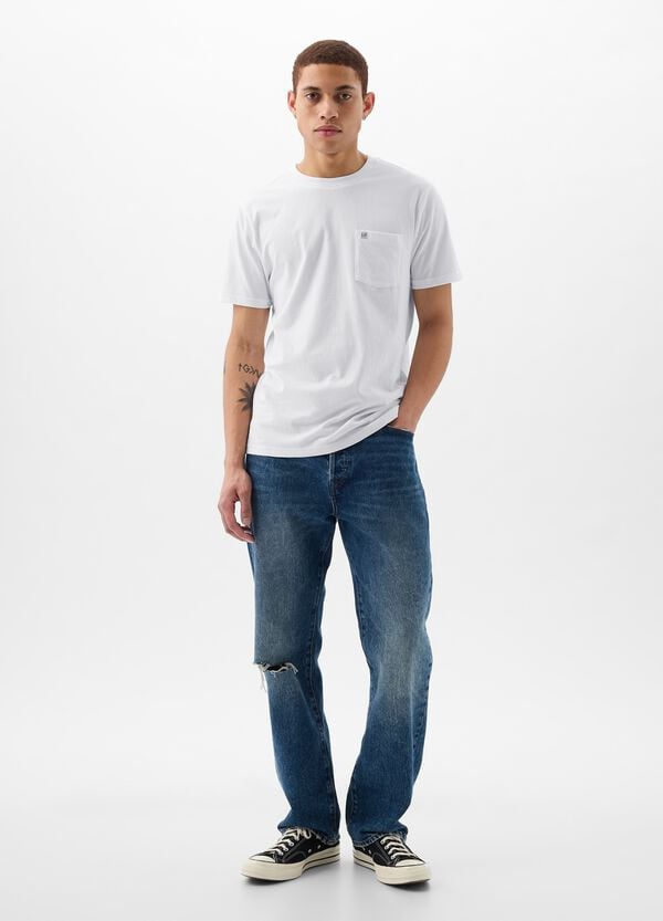 Ovs T-shirt In Cotone Con Tasca E Patch Logo