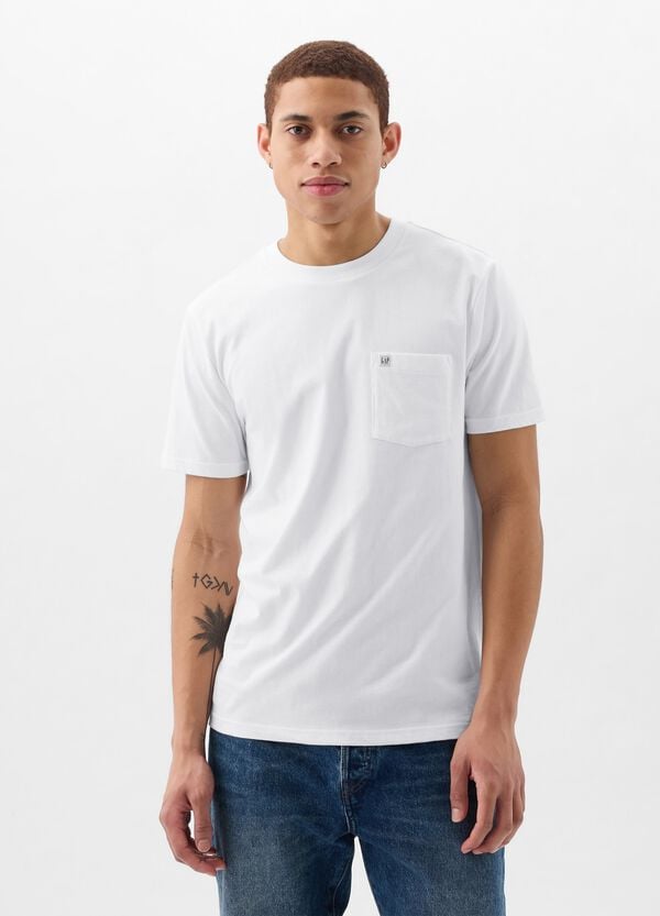 Ovs T-shirt in cotone con tasca e patch logo
