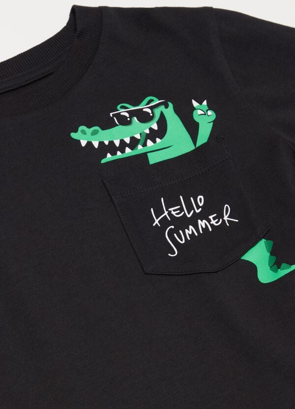 Ovs T-shirt In Cotone Con Tasca E Stampa