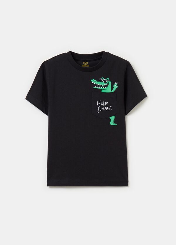 Ovs T-shirt in cotone con tasca e stampa