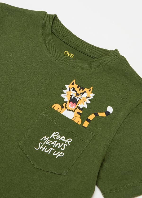 Ovs T-shirt In Cotone Con Tasca E Stampa