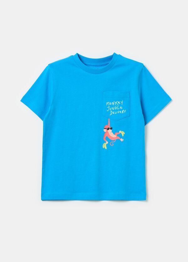 Ovs T-shirt in cotone con tasca e stampa