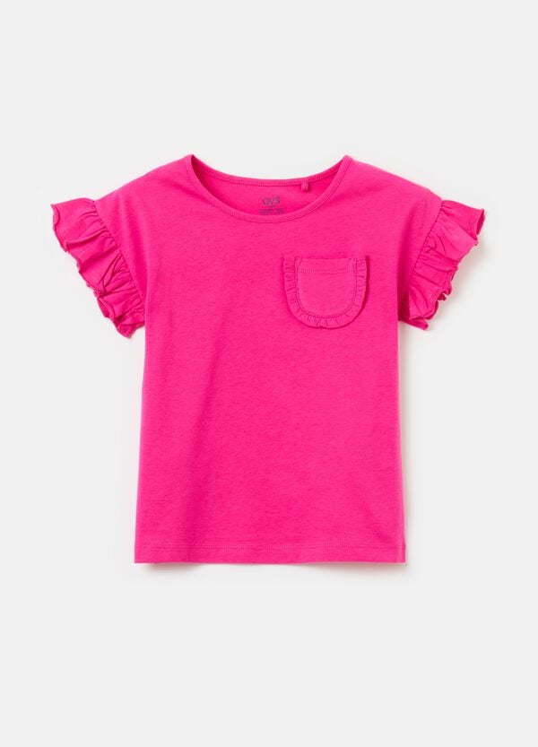 Ovs T-shirt in cotone con taschino e rouches