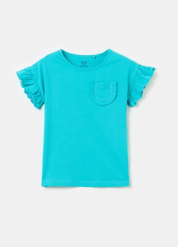 Ovs T-shirt in cotone con taschino e rouches