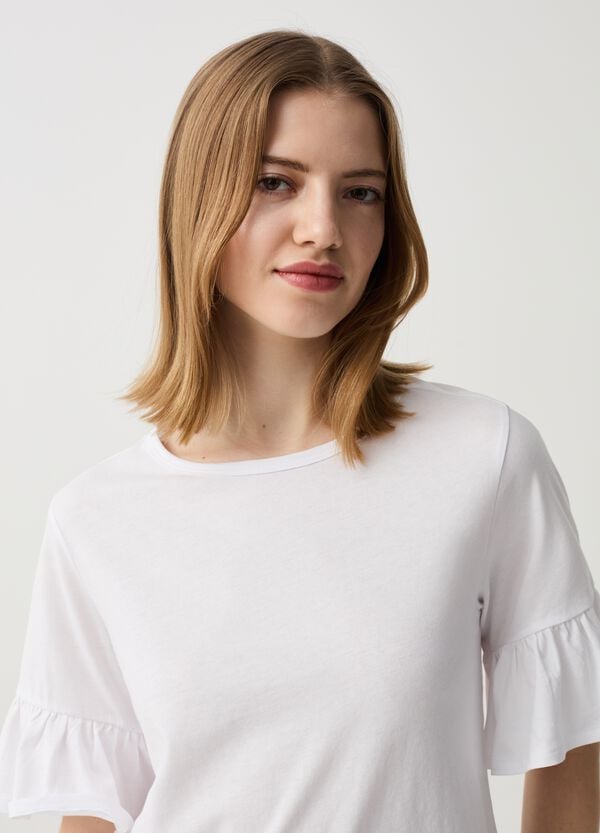 Ovs T-shirt In Cotone Con Volant