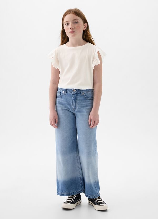 Ovs T-shirt in cotone con volant sangallo