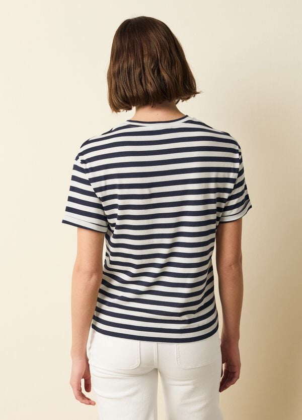 Ovs T-shirt In Cotone E Modal A Righe