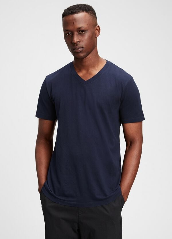 Ovs T-shirt in cotone scollo a V
