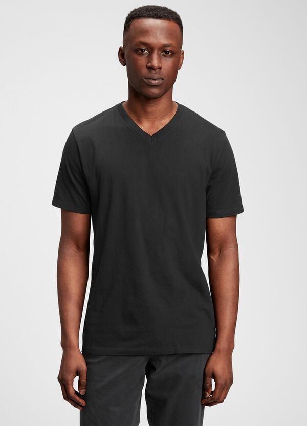 Ovs T-shirt in cotone scollo a V