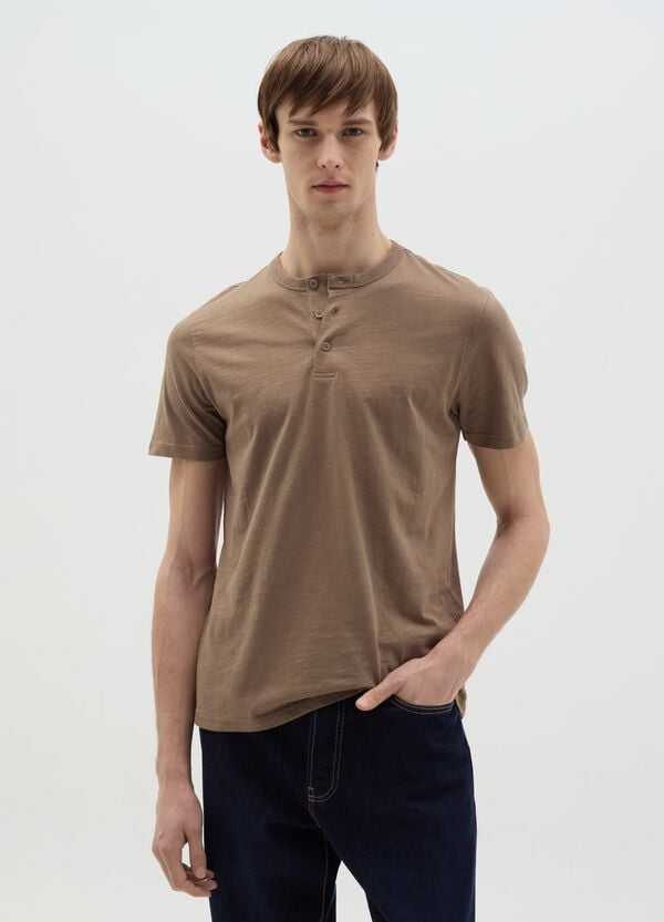 Ovs T-shirt In Cotone Scollo Serafino