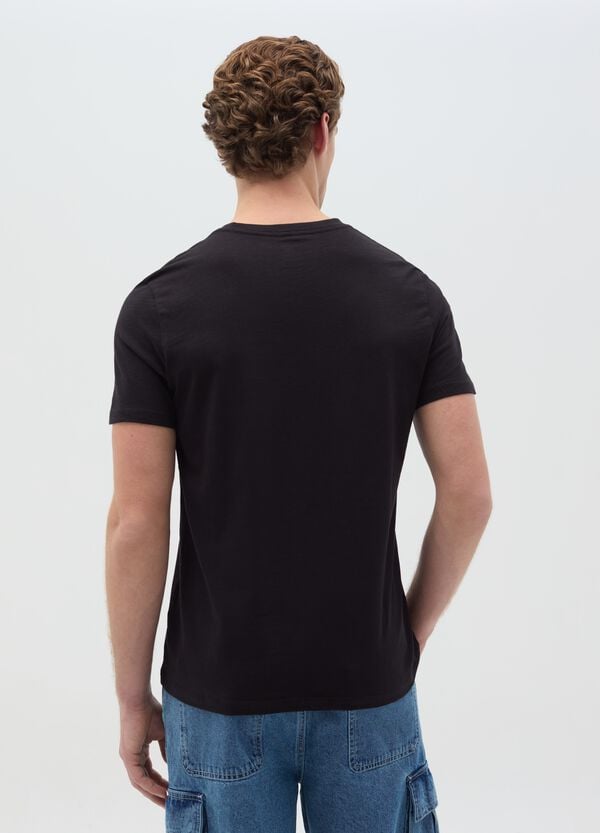 Ovs T-shirt In Cotone Slub Con Scollo A V