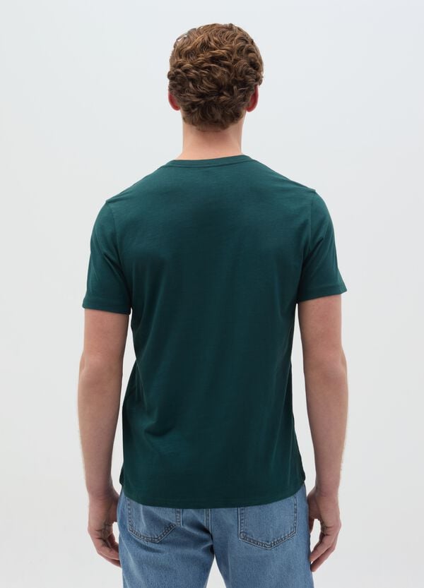 Ovs T-shirt In Cotone Slub Con Scollo A V