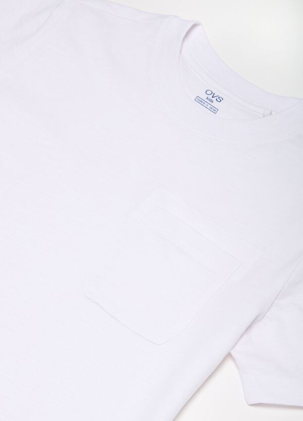 Ovs T-shirt In Cotone Slub Con Taschino