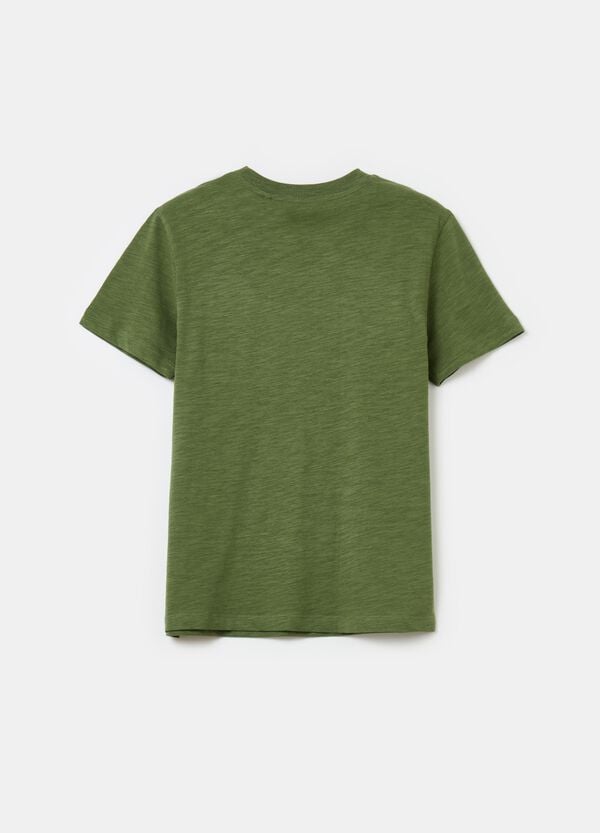 Ovs T-shirt In Cotone Slub Con Taschino