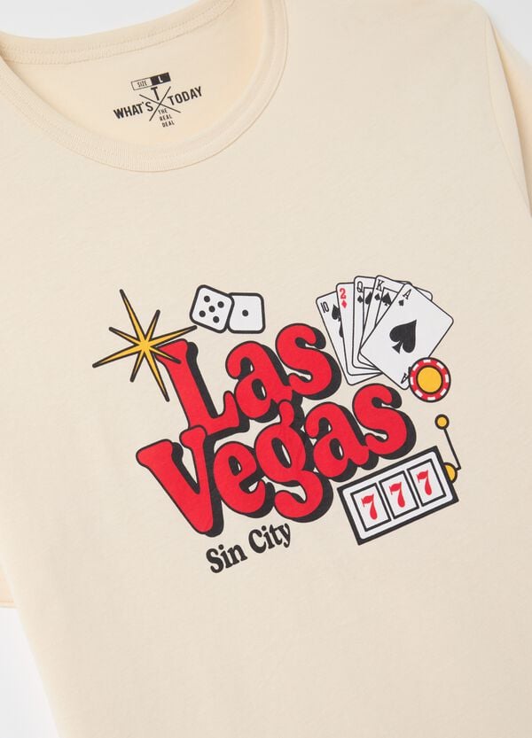 Ovs T-shirt In Cotone Stampa "Las Vegas Sin City"