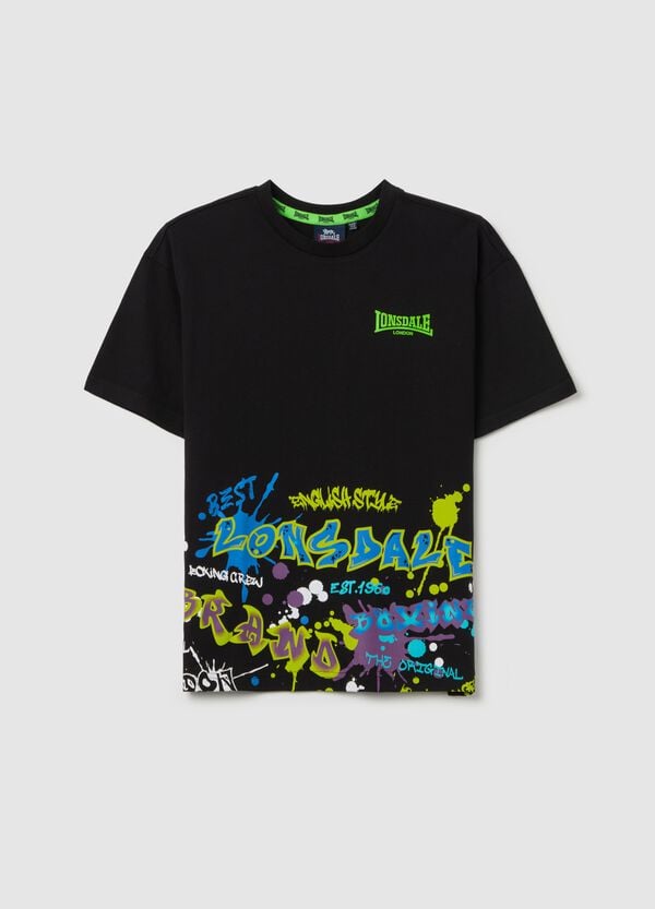 Ovs T-shirt in cotone stampa logo stile graffiti