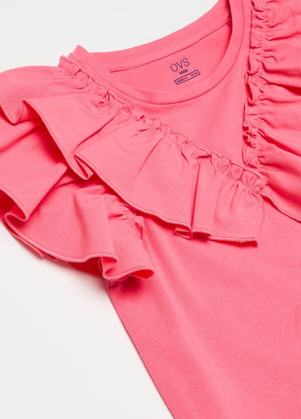Ovs T-shirt In Cotone Stretch Con Volant