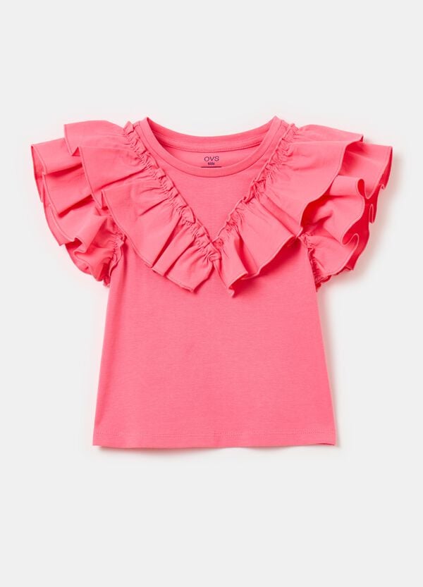 Ovs T-shirt in cotone stretch con volant
