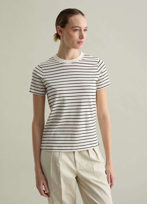 Ovs T-shirt In Cotone Supima A Righe