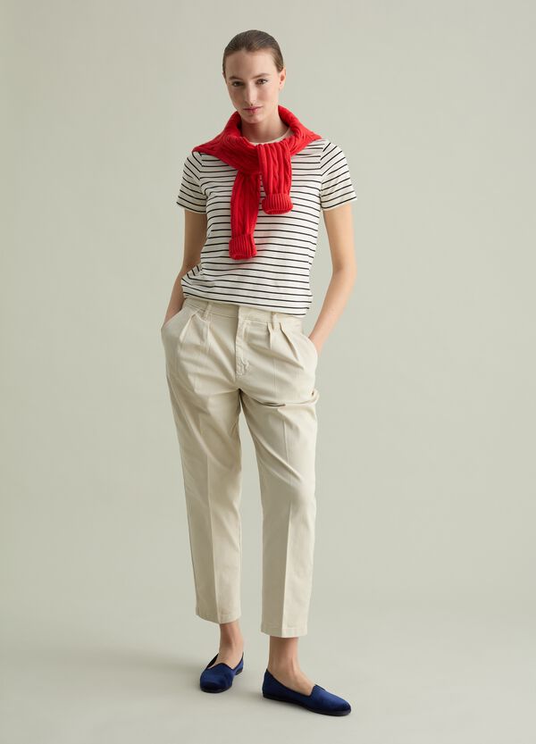 Ovs T-shirt In Cotone Supima A Righe