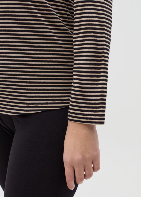 Ovs T-shirt In Lurex A Righe Curvy